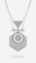 Layered Geometric Silver Necklace